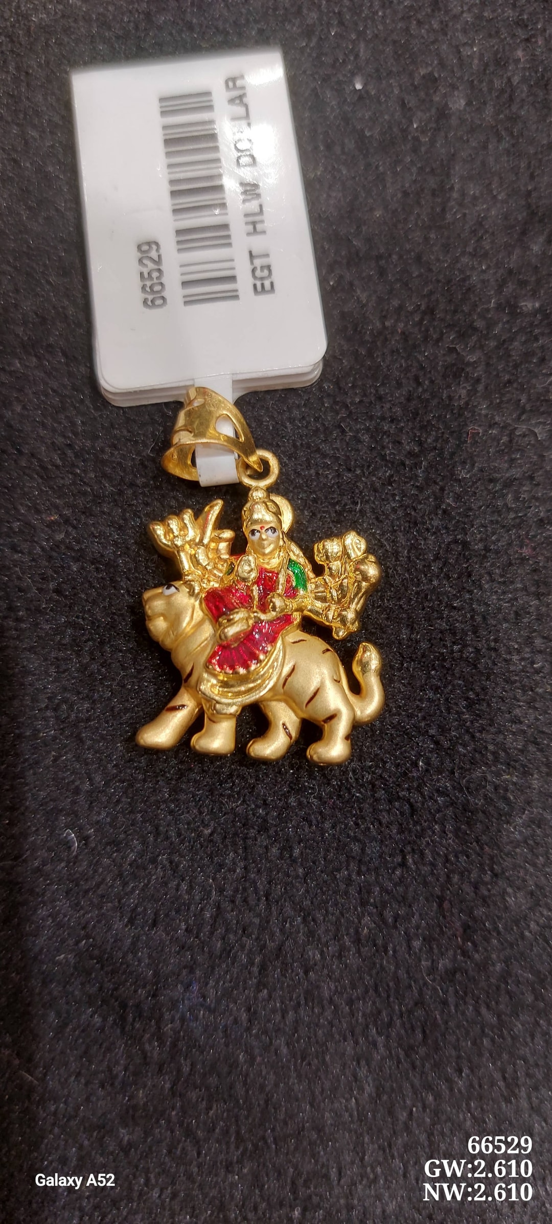 22K Egt Hlw Dollar Pendent